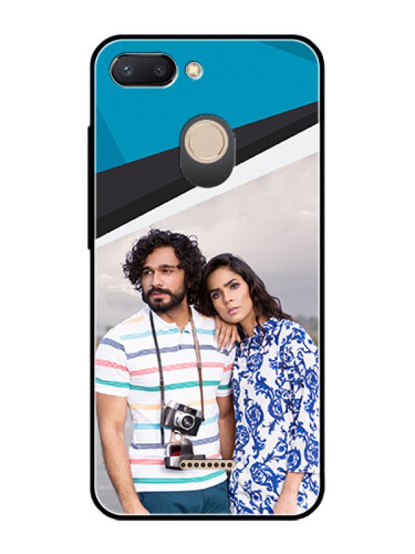 Custom Redmi 6 Photo Printing on Glass Case  - Simple Pattern Photo Upload Design