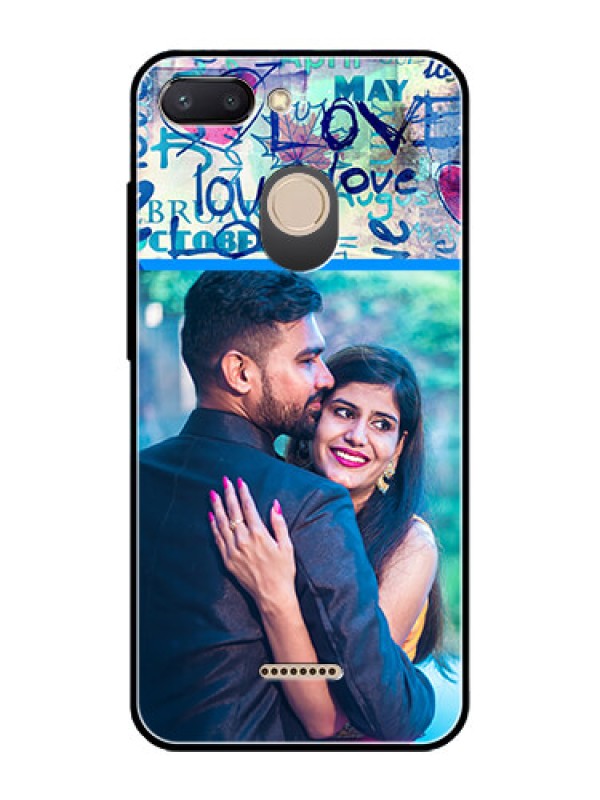 Custom Redmi 6 Custom Glass Mobile Case  - Colorful Love Design