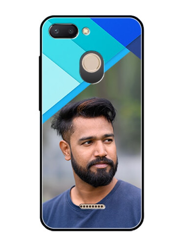Custom Redmi 6 Custom Glass Phone Case  - Blue Pattern Design