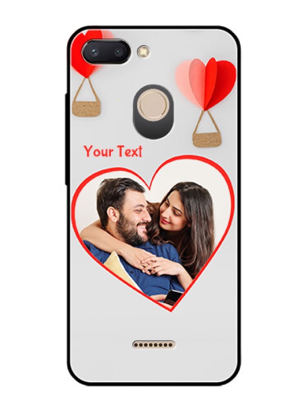 Custom Redmi 6 Custom Glass Mobile Case  - Parachute Love Design