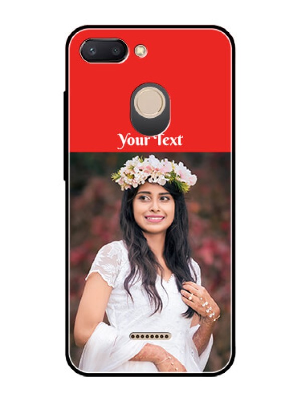 Custom Redmi 6 Custom Glass Phone Case  - Simple Red Color Design