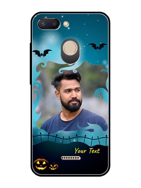 Custom Redmi 6 Custom Glass Phone Case  - Halloween frame design