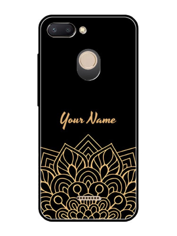 Custom Xiaomi Redmi 6 Custom Glass Phone Case - Golden mandala Design