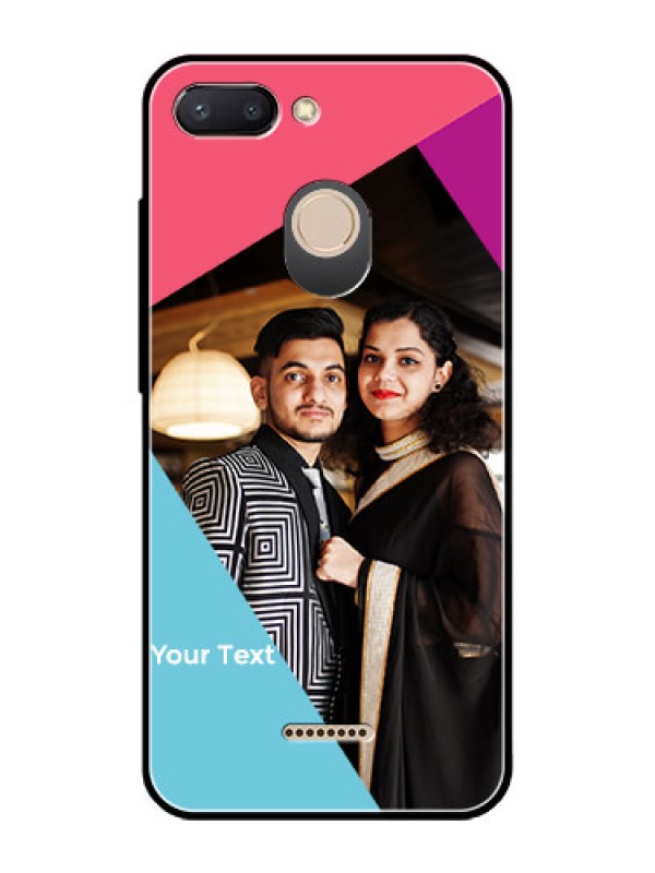 Custom Xiaomi Redmi 6 Custom Glass Mobile Case - Stacked Triple colour Design