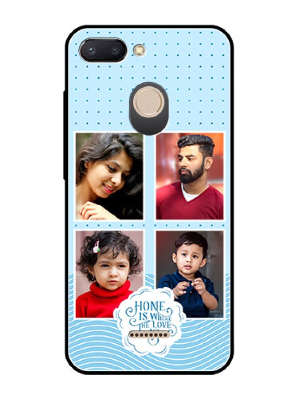 Custom Xiaomi Redmi 6 Custom Glass Phone Case - Cute love quote with 4 pic upload Design