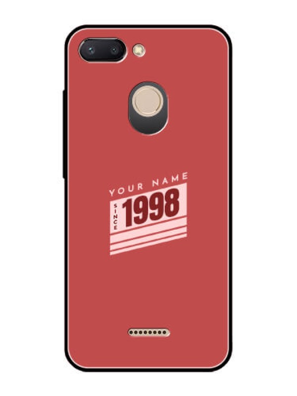 Custom Xiaomi Redmi 6 Custom Glass Phone Case - Red custom year of birth Design
