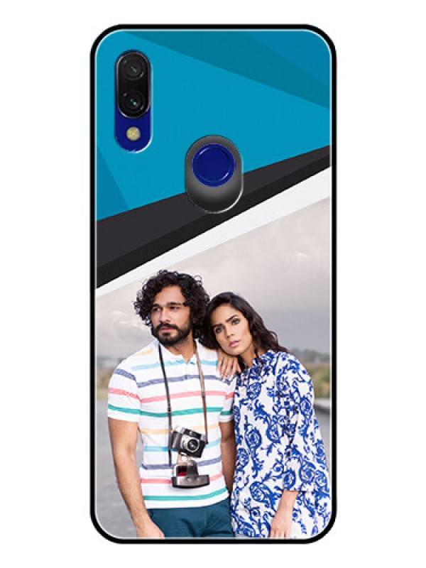 Custom Redmi 7 Photo Printing on Glass Case  - Simple Pattern Photo Upload Design