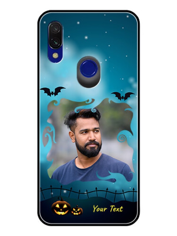 Custom Redmi 7 Custom Glass Phone Case  - Halloween frame design