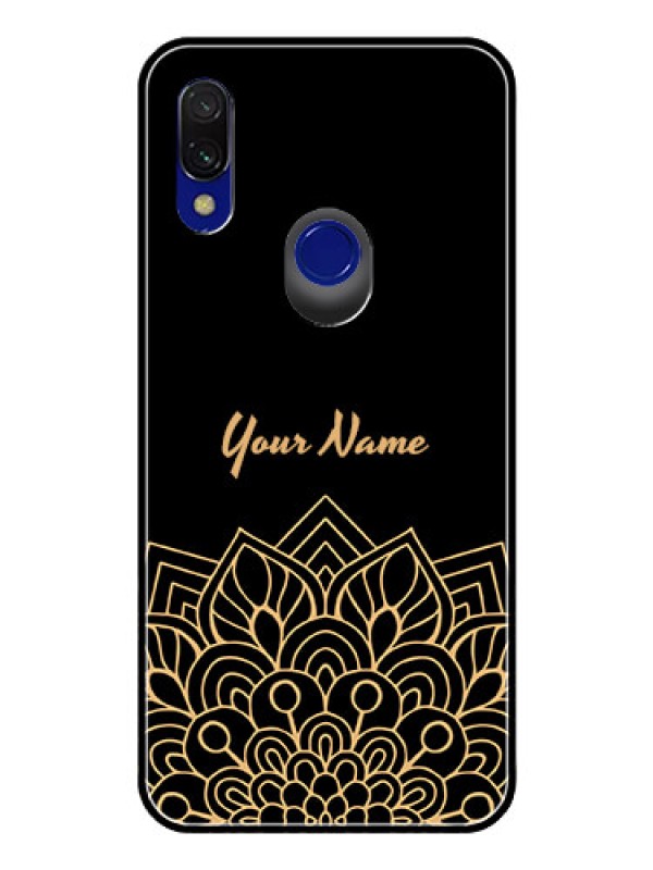 Custom Xiaomi Redmi 7 Custom Glass Phone Case - Golden mandala Design