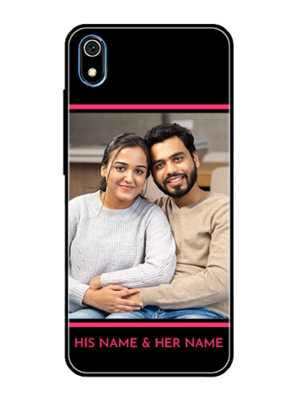 Custom Redmi 7A Custom Glass Mobile Case  - with Add Text Design