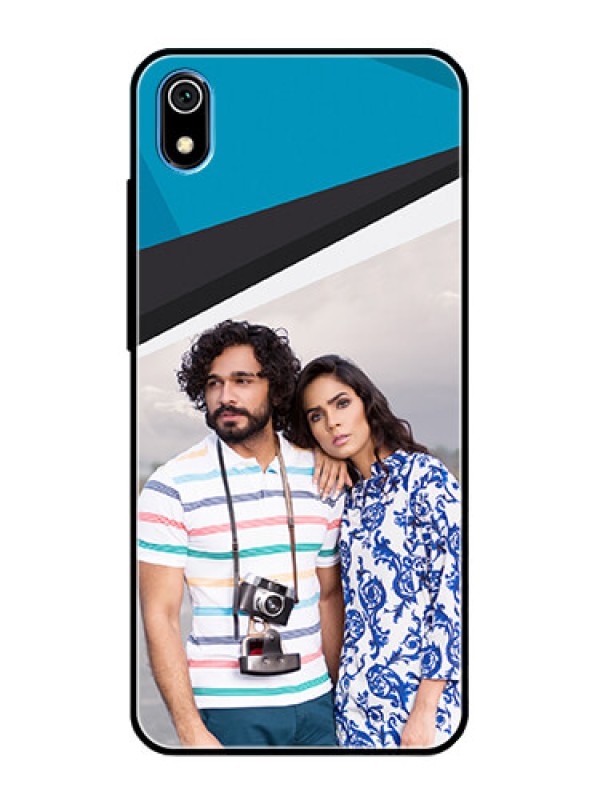 Custom Redmi 7A Photo Printing on Glass Case  - Simple Pattern Photo Upload Design