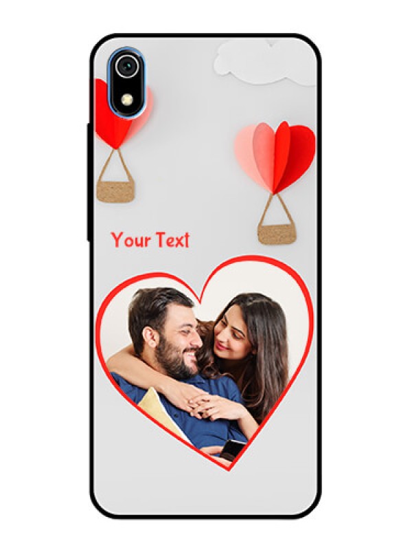 Custom Redmi 7A Custom Glass Mobile Case  - Parachute Love Design