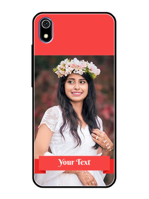 Custom Redmi 7A Custom Glass Phone Case  - Simple Red Color Design
