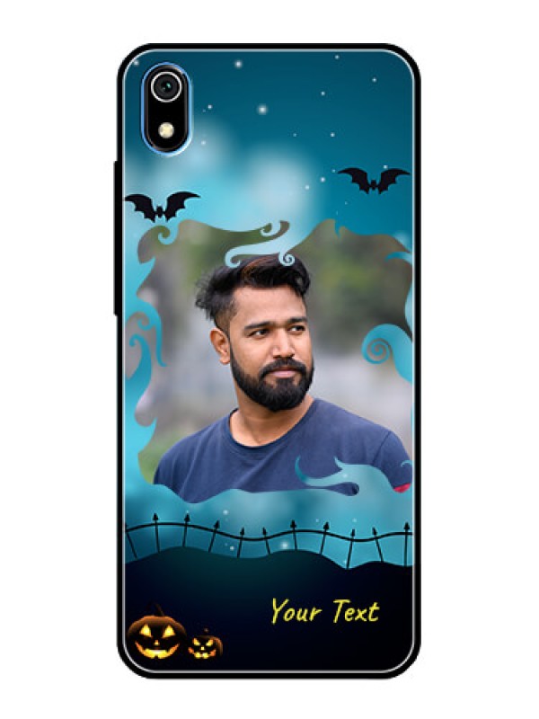 Custom Redmi 7A Custom Glass Phone Case  - Halloween frame design