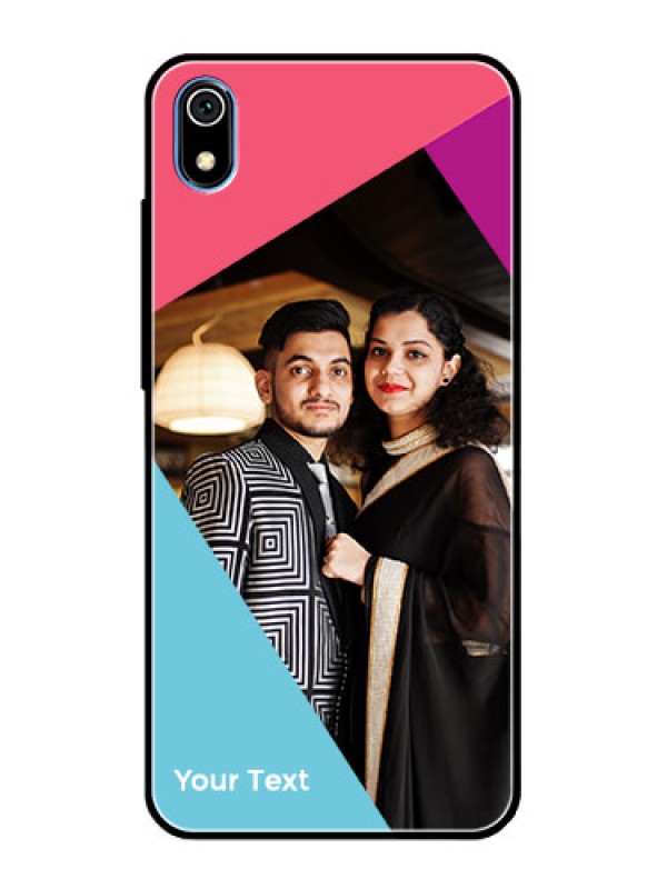 Custom Xiaomi Redmi 7A Custom Glass Mobile Case - Stacked Triple colour Design