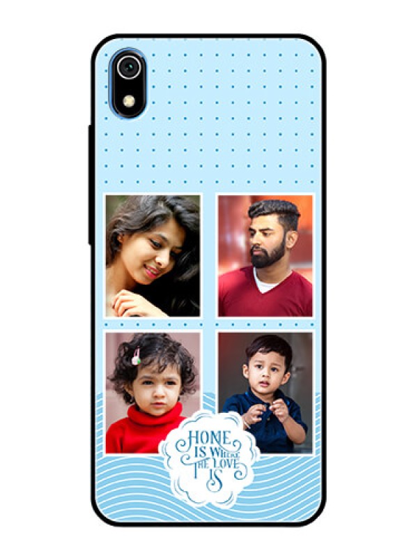 Custom Xiaomi Redmi 7A Custom Glass Phone Case - Cute love quote with 4 pic upload Design