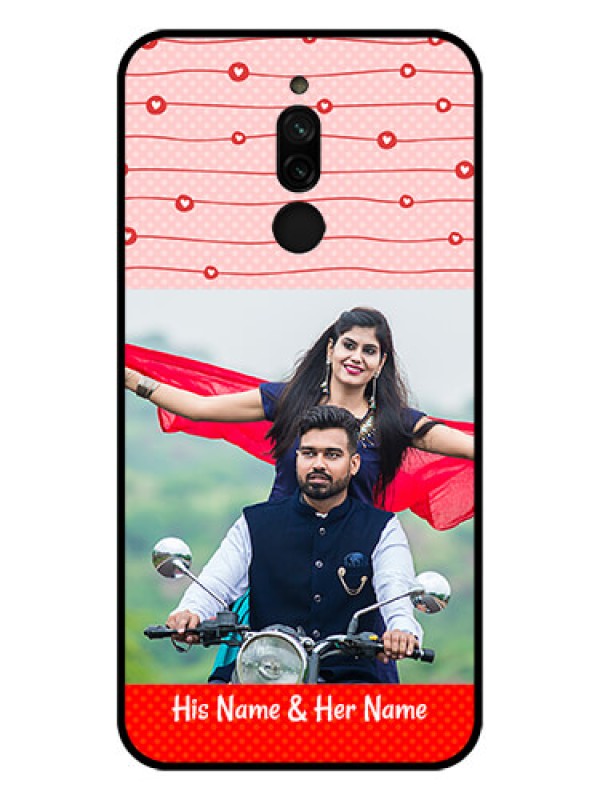 Custom Xiaomi Redmi 8 Personalized Glass Phone Case - Red Pattern Case Design