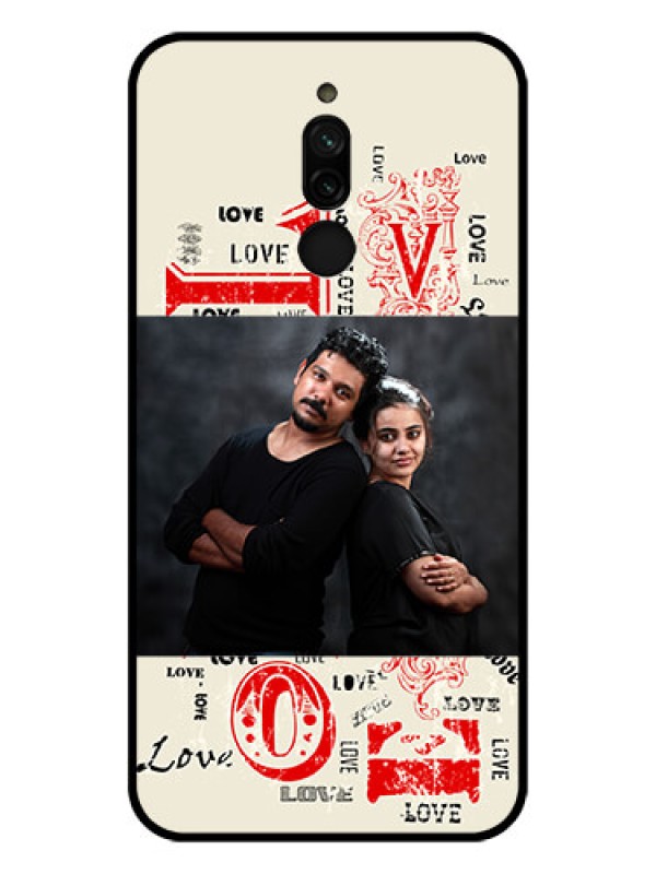 Custom Xiaomi Redmi 8 Photo Printing on Glass Case - Trendy Love Design Case