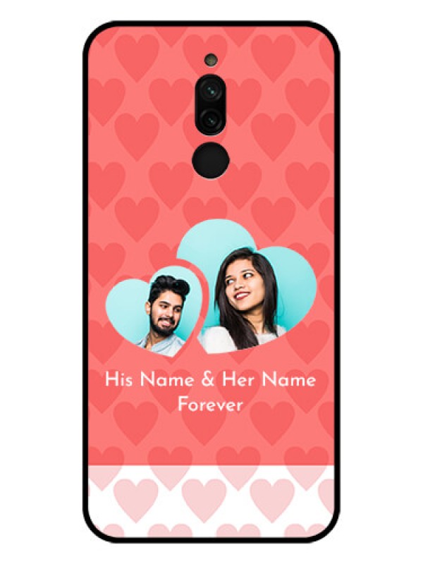 Custom Xiaomi Redmi 8 Personalized Glass Phone Case - Couple Pic Upload Design