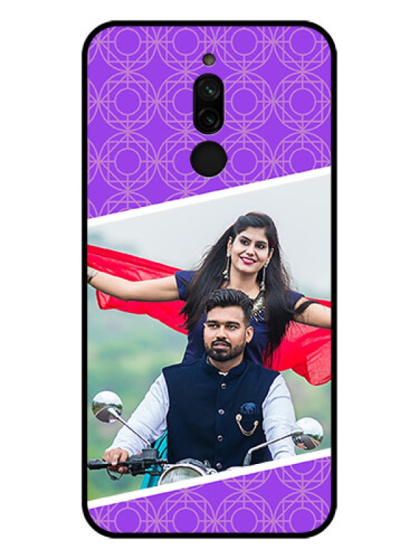 Custom Xiaomi Redmi 8 Custom Glass Phone Case - Violet Pattern Design