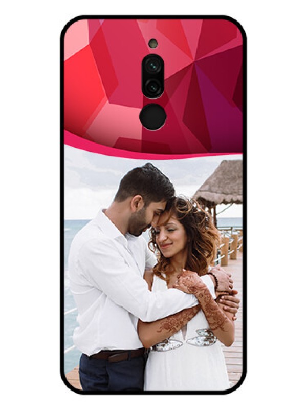 Custom Xiaomi Redmi 8 Custom Glass Mobile Case - Red Abstract Design