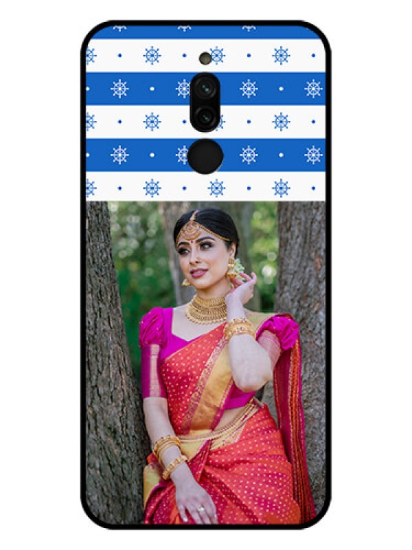 Custom Xiaomi Redmi 8 Photo Printing on Glass Case - Snow Pattern Design