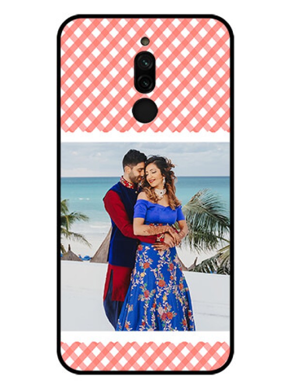 Custom Xiaomi Redmi 8 Personalized Glass Phone Case - Pink Pattern Design