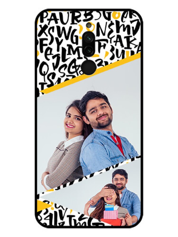 Custom Xiaomi Redmi 8 Custom Glass Mobile Case - Letters Pattern Design