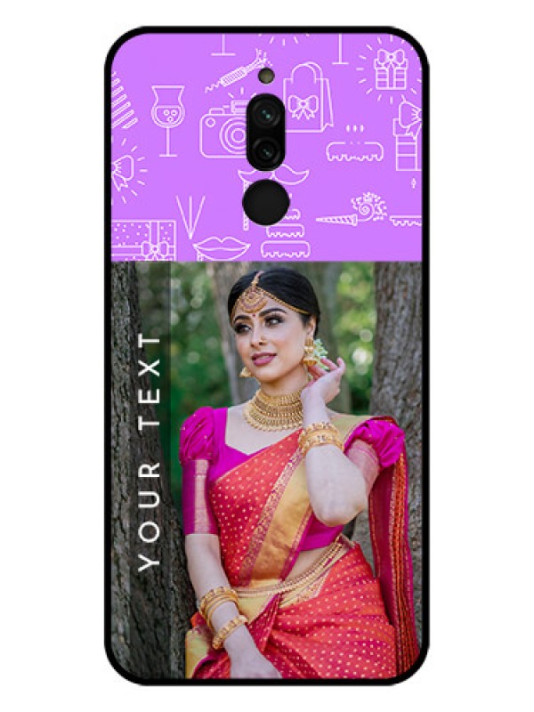 Custom Xiaomi Redmi 8 Custom Glass Mobile Case - Birthday Icons Design