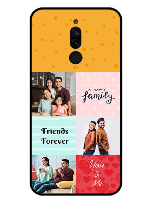 Custom Xiaomi Redmi 8 Personalized Glass Phone Case - Images with Quotes Design