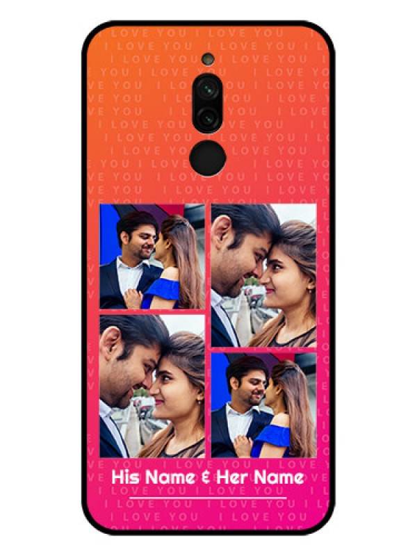 Custom Xiaomi Redmi 8 Custom Glass Phone Case - I Love You Pink Design