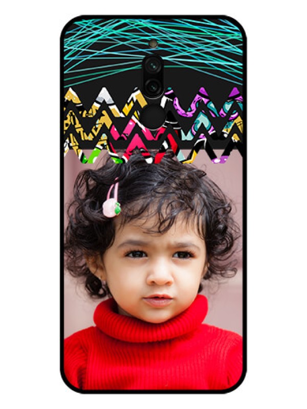 Custom Xiaomi Redmi 8 Personalized Glass Phone Case - Neon Abstract Design