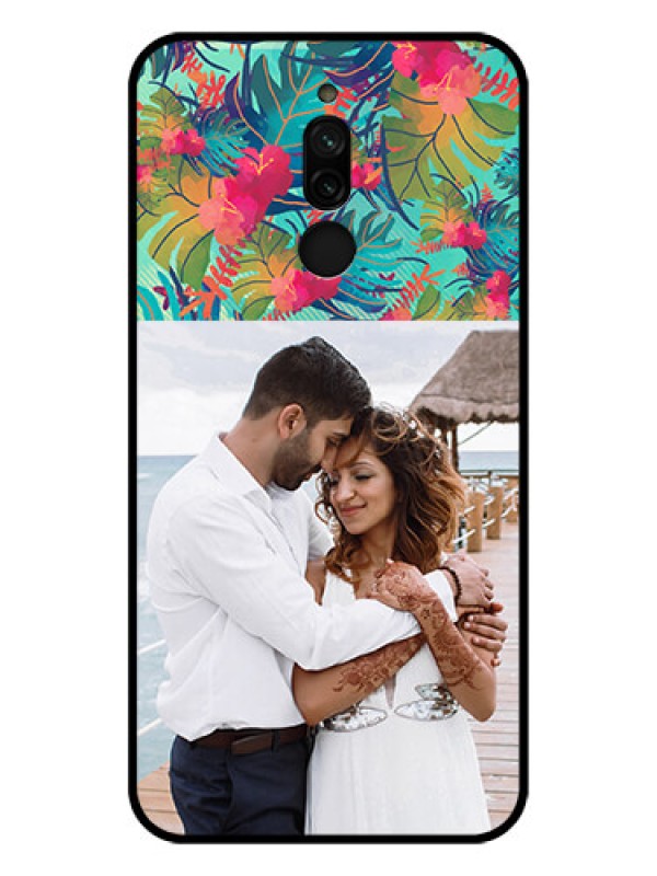 Custom Xiaomi Redmi 8 Photo Printing on Glass Case - Watercolor Floral Design