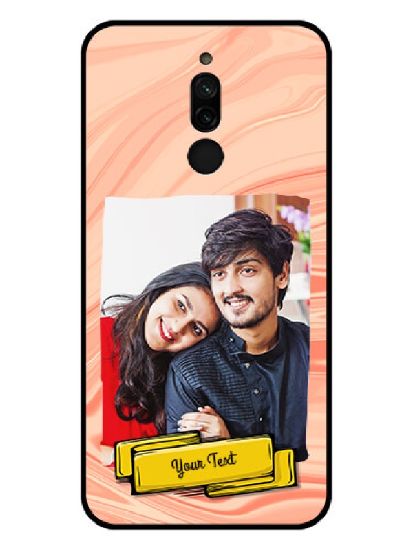Custom Xiaomi Redmi 8 Personalized Glass Phone Case - Marble Texture Design