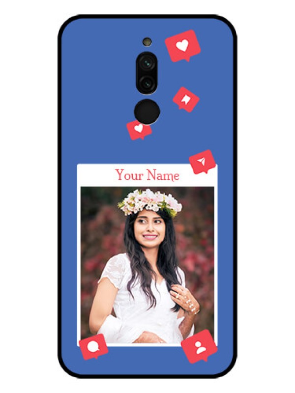 Custom Xiaomi Redmi 8 Custom Glass Phone Case - Like Share And Comment Design