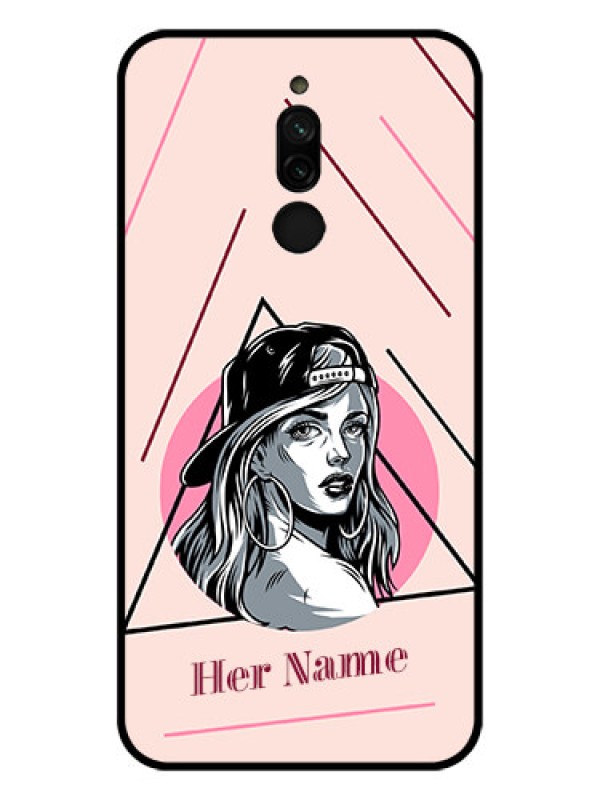 Custom Xiaomi Redmi 8 Personalized Glass Phone Case - Rockstar Girl Design