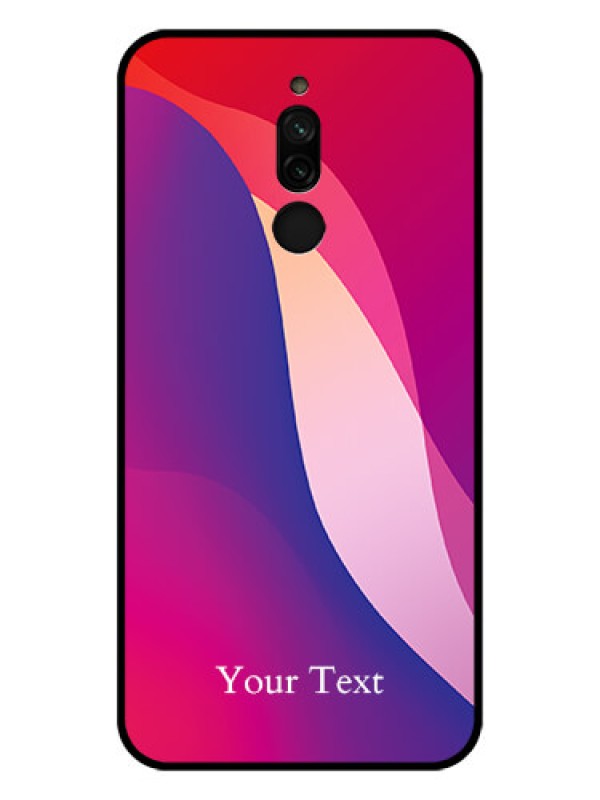 Custom Xiaomi Redmi 8 Personalized Glass Phone Case - Digital abstract Overlap Design