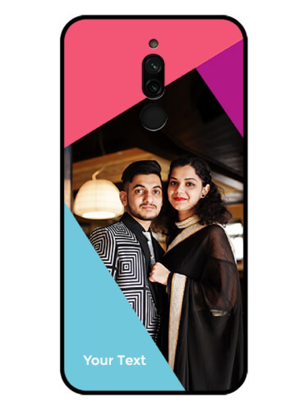 Custom Xiaomi Redmi 8 Custom Glass Mobile Case - Stacked Triple colour Design