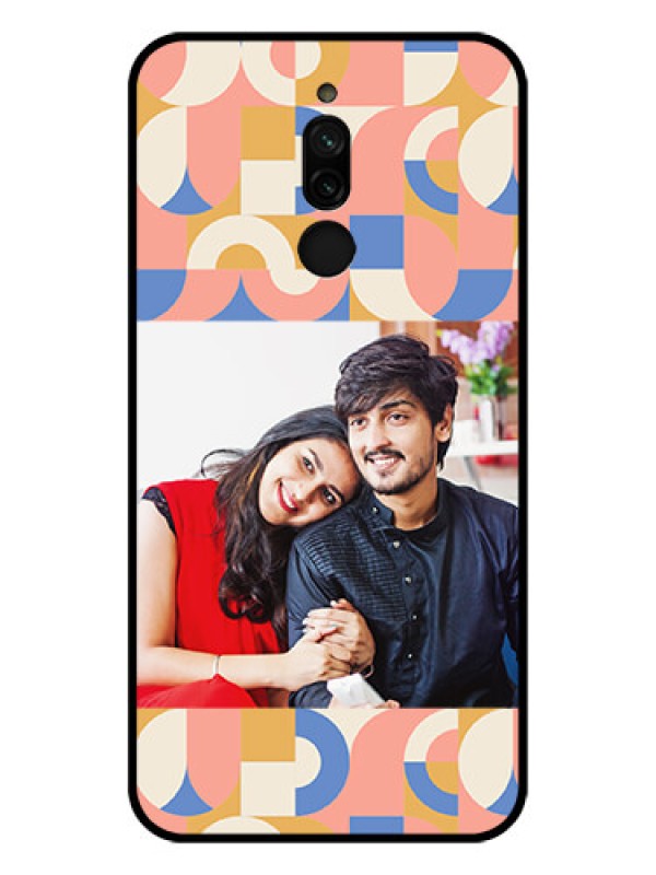 Custom Xiaomi Redmi 8 Photo Printing on Glass Case - Semi-circle Maze Pattern Design