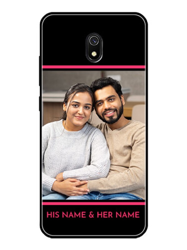Custom Redmi 8A Custom Glass Mobile Case  - with Add Text Design