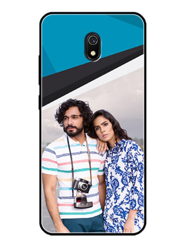 Custom Redmi 8A Photo Printing on Glass Case  - Simple Pattern Photo Upload Design