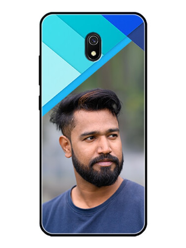 Custom Redmi 8A Custom Glass Phone Case  - Blue Pattern Design
