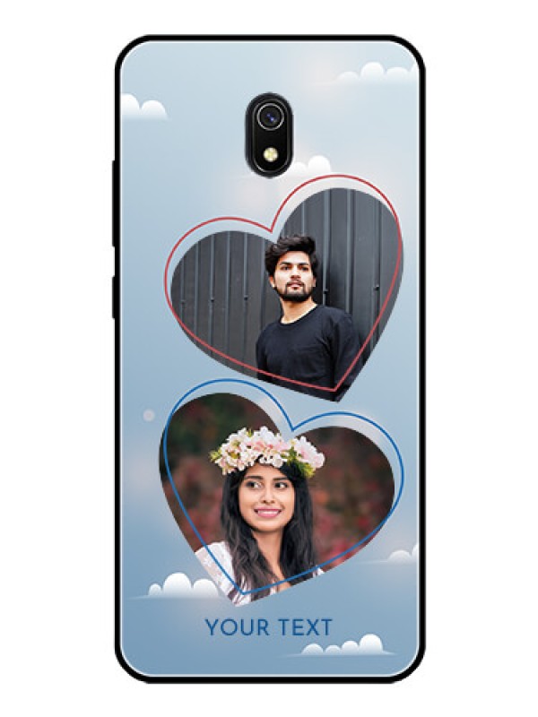 Custom Redmi 8A Custom Glass Mobile Case  - Blue Color Couple Design 