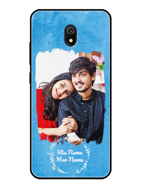 Custom Redmi8A Custom Glass Phone Case - Blue Color Vintage Design