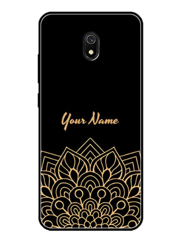Custom Xiaomi Redmi 8A Custom Glass Phone Case - Golden mandala Design