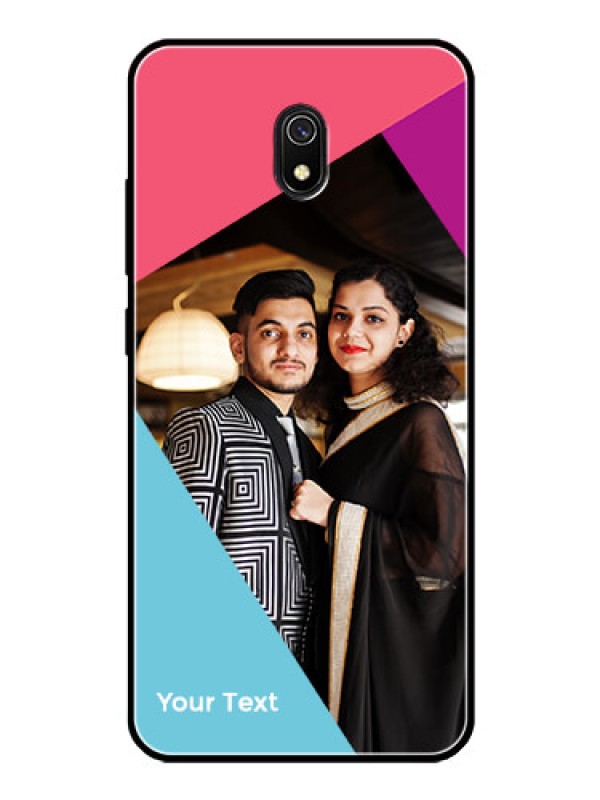 Custom Xiaomi Redmi 8A Custom Glass Mobile Case - Stacked Triple colour Design