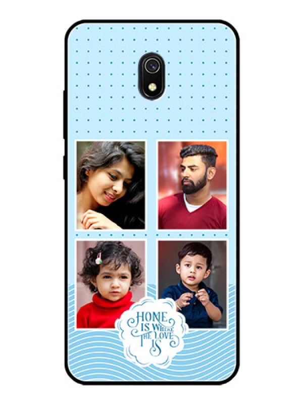 Custom Xiaomi Redmi 8A Custom Glass Phone Case - Cute love quote with 4 pic upload Design