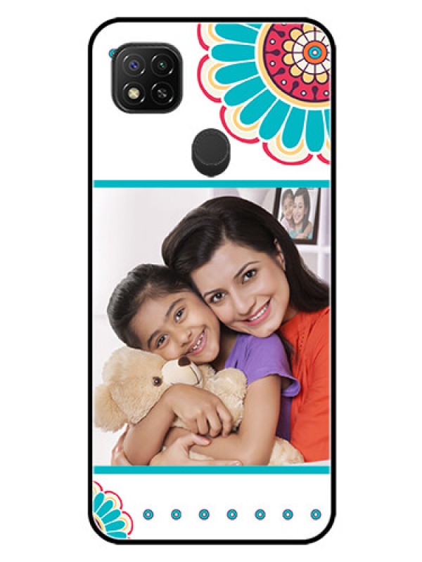 Custom Redmi 9 Activ Custom Glass Phone Case  - Flower Design
