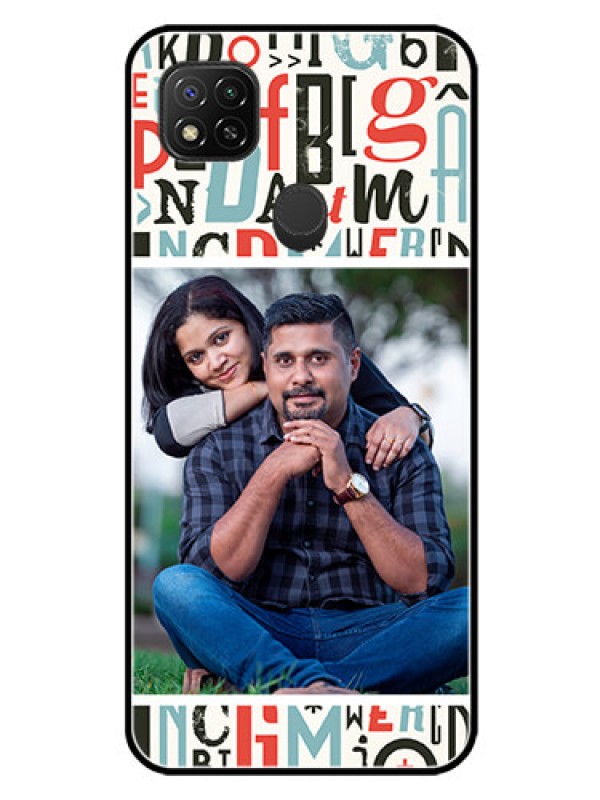 Custom Redmi 9 Activ Personalized Glass Phone Case  - Alphabet Design