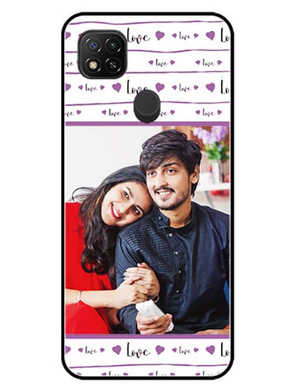Custom Redmi 9 Activ Custom Glass Mobile Case  - Couples Heart Design